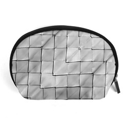 Silver Grid Pattern Accessory Pouches (large)  by dflcprints