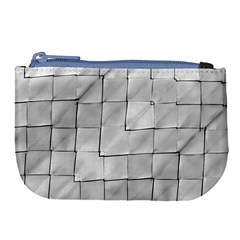 Silver Grid Pattern Large Coin Purse by dflcprints