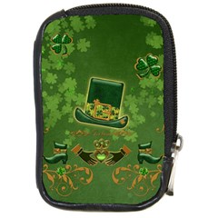 Happy St  Patrick s Day With Clover Compact Camera Cases by FantasyWorld7