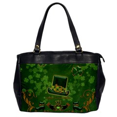 Happy St  Patrick s Day With Clover Office Handbags by FantasyWorld7