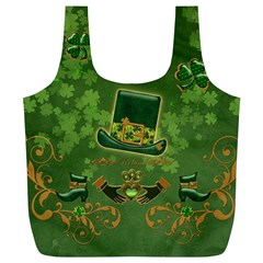 Happy St  Patrick s Day With Clover Full Print Recycle Bags (l)  by FantasyWorld7