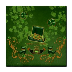 Happy St  Patrick s Day With Clover Tile Coasters by FantasyWorld7