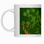 Happy st. patrick s day with clover White Mugs Left