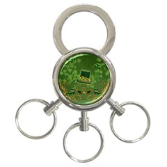 Happy St  Patrick s Day With Clover 3-ring Key Chains by FantasyWorld7