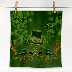 Happy St  Patrick s Day With Clover Face Towel by FantasyWorld7