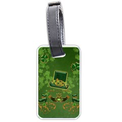 Happy St  Patrick s Day With Clover Luggage Tags (one Side)  by FantasyWorld7