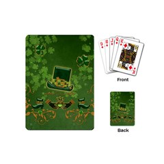 Happy St  Patrick s Day With Clover Playing Cards (mini)  by FantasyWorld7