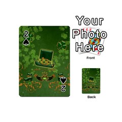 Happy St  Patrick s Day With Clover Playing Cards 54 (mini)  by FantasyWorld7