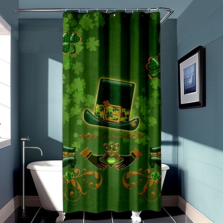 Happy st. patrick s day with clover Shower Curtain 36  x 72  (Stall) 