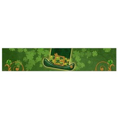 Happy St  Patrick s Day With Clover Flano Scarf (small)  by FantasyWorld7