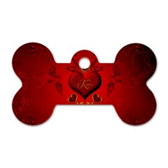 Wonderful Hearts, Kisses Dog Tag Bone (one Side) by FantasyWorld7