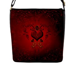 Wonderful Hearts, Kisses Flap Messenger Bag (l)  by FantasyWorld7