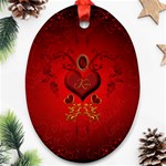 Wonderful Hearts, Kisses Ornament (Oval) Front