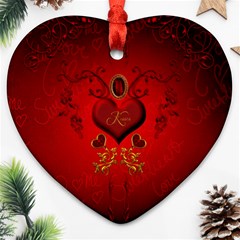 Wonderful Hearts, Kisses Ornament (heart) by FantasyWorld7