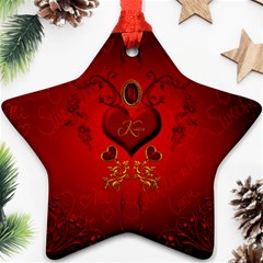 Wonderful Hearts, Kisses Ornament (star) by FantasyWorld7