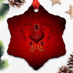 Wonderful Hearts, Kisses Ornament (snowflake) by FantasyWorld7