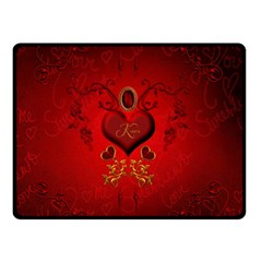 Wonderful Hearts, Kisses Double Sided Fleece Blanket (small)  by FantasyWorld7