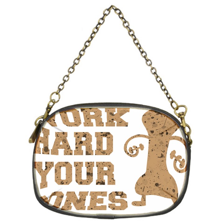 Work Hard Your Bones Chain Purses (One Side) 