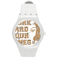 Work Hard Your Bones Round Plastic Sport Watch (m) by Melcu