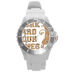 Work Hard Your Bones Round Plastic Sport Watch (l) by Melcu