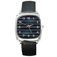 Modern Abtract Linear Design Square Metal Watch by dflcprints