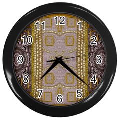 Gothic In Modern Stars And Pearls Wall Clocks (black) by pepitasart