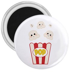 Cute Kawaii Popcorn 3  Magnets by Valentinaart