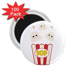 Cute Kawaii Popcorn 2 25  Magnets (100 Pack)  by Valentinaart