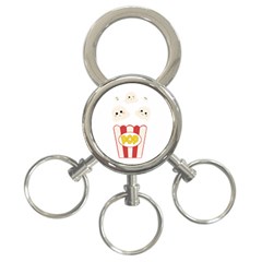 Cute Kawaii Popcorn 3-ring Key Chains by Valentinaart