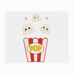 Cute Kawaii Popcorn Small Glasses Cloth by Valentinaart