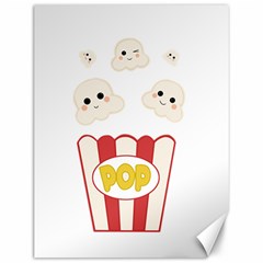 Cute Kawaii Popcorn Canvas 12  X 16   by Valentinaart