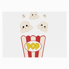 Cute Kawaii Popcorn Large Glasses Cloth (2-side) by Valentinaart