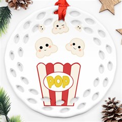 Cute Kawaii Popcorn Ornament (round Filigree) by Valentinaart