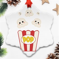 Cute Kawaii Popcorn Snowflake Ornament (two Sides) by Valentinaart