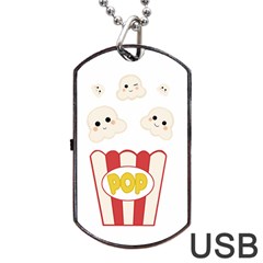 Cute Kawaii Popcorn Dog Tag Usb Flash (one Side) by Valentinaart