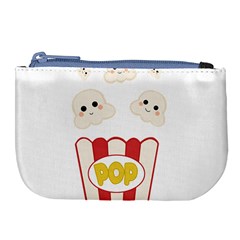 Cute Kawaii Popcorn Large Coin Purse by Valentinaart