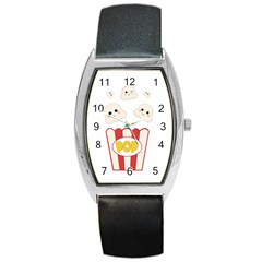 Cute Kawaii Popcorn Barrel Style Metal Watch by Valentinaart