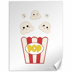 Cute Kawaii Popcorn Canvas 12  X 16   by Valentinaart