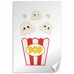 Cute Kawaii Popcorn Canvas 24  X 36  by Valentinaart