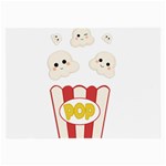 Cute Kawaii Popcorn Large Glasses Cloth Front