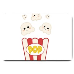 Cute Kawaii Popcorn Large Doormat  by Valentinaart