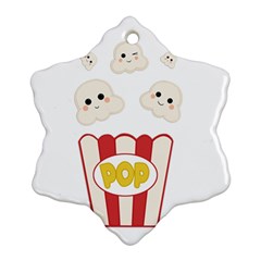 Cute Kawaii Popcorn Snowflake Ornament (two Sides) by Valentinaart