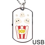 Cute Kawaii Popcorn Dog Tag USB Flash (One Side) Front