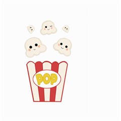 Cute Kawaii Popcorn Large Garden Flag (two Sides) by Valentinaart