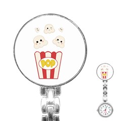 Cute Kawaii Popcorn Stainless Steel Nurses Watch by Valentinaart