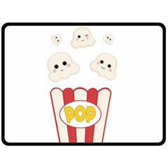 Cute Kawaii Popcorn Double Sided Fleece Blanket (large)  by Valentinaart