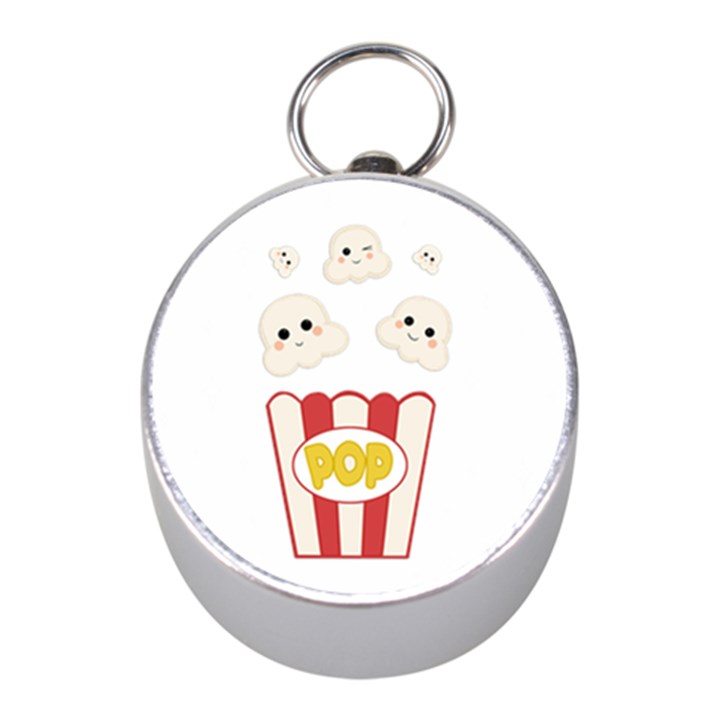 Cute Kawaii Popcorn Mini Silver Compasses