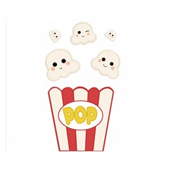 Cute Kawaii Popcorn Double Sided Flano Blanket (small)  by Valentinaart