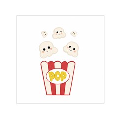 Cute Kawaii Popcorn Small Satin Scarf (square) by Valentinaart