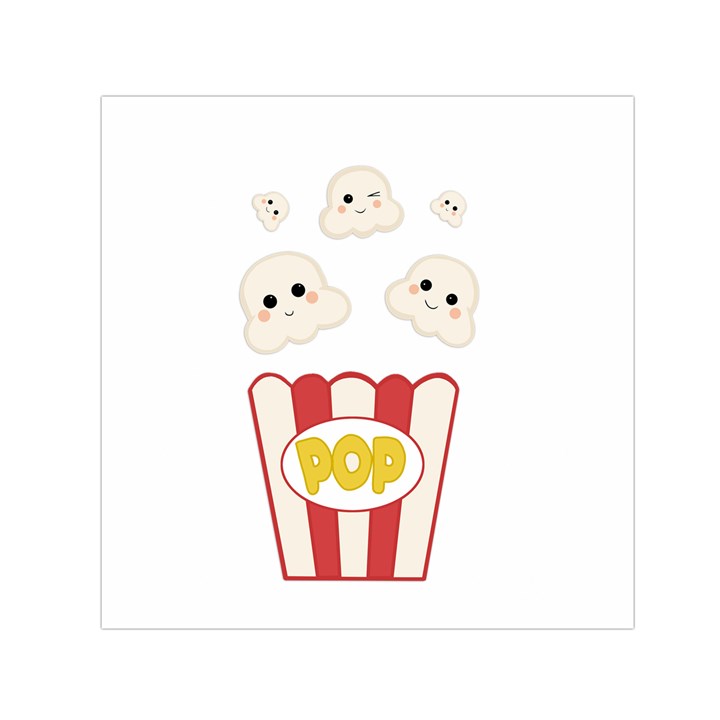 Cute Kawaii Popcorn Small Satin Scarf (Square)